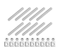 QUARKZMAN 10pcs Tige Filetée Complète 1/4"-20 UNC, 50mm/2" Tiges Filetées à Mouvement Linéaire Droite Acier Inoxydable 304 avec Écrous Hexagonaux Rondelle Carré pour Serre-Joints U-Boulons