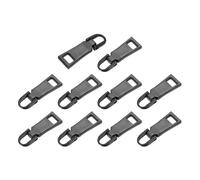 QUARKZMAN 10pcs Tirette De Fermeture Éclair, 1.5 Pouce Tirette En Alliage De Zinc Remplacement De Fermeture Éclair Couture Bande Pour Valises Vêtements Vestes Sacs À Dos Bottes, Noir