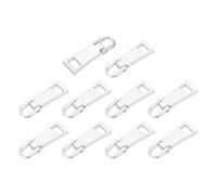 QUARKZMAN 10Pcs Tirette De Fermeture Eclair, 1.5 Pouce Tirette En Alliage De Zinc Remplacement Pour Fermetures Eclair A Couture Pour Valises Vetements Manteaux Sacs A Dos Bottes, Argent