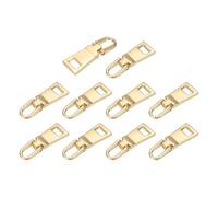 QUARKZMAN 10pcs Tirettes De Fermeture Éclair, 1.12 Pouce Alliage De Zinc Tirettes De Fermeture Éclair Remplacement Fermetures Éclair Rubans Pour Bagages Vêtements Vestes Sacs Dos Bottes, Or