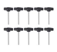 QUARKZMAN 10Pcs Vis de Serrage Étoile en T Vis à Oreilles M4 x 45 mm Boutons Mâles Standard en Plastique T/Z Poignées Réglables Poignées de Serrage à Main Grip Thumbscrew, Noir