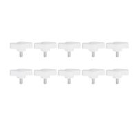 QUARKZMAN 10Pcs Vis de Serrage Étoile en T Vis à Oreilles M4 x 8mm Filetage Mâle Standard Plastique Boutons T/Z Poignées Réglables Boutons de Serrage Manuels Poignée Vis Moletée, Blanc