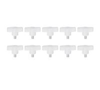 QUARKZMAN 10Pcs Vis de Serrage Étoile M6 x 12mm Filetage Mâle Boutons de Goujon en Plastique, Poignées Filetées en T, Serrage Manuel, Vis à Oreilles, Vis à Oreilles, Blanc