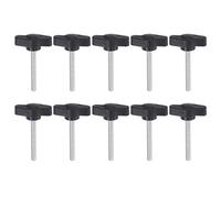 QUARKZMAN 10Pcs Vis de Serrage Étoile Vis à Oreilles M4 x 35mm Filetage Mâle Standard Boutons en Plastique T/Z Poignées Réglables Poignées de Serrage à Main Vis à Oreilles, Noir