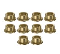 QUARKZMAN 10Pièces Douilles à Bride (Lisses) 8mm d'Alésage x 12mm de Diamètre Extérieur x 8mm de Longueur, Douilles en Bronze Fritté Autolubrifiantes