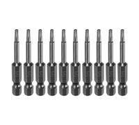 QUARKZMAN 10Pièces Embout de Tournevis à Tête Étoile et Longueur de 2". | Ts10 Star, Embout Magnétique, avec Tige Hexagonale de 1/4", pour Vis à Tête Torx de Sécurité, pour Outil Électrique