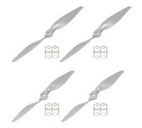 QUARKZMAN 10x7" 8x6" Hélice RC 2 Pales Hélices à Pales Grises avec Anneaux d'Adaptation pour Avion Électrique, 4 pcs
