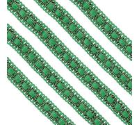 QUARKZMAN 11 Yard Tressage Ornement pour Décoration Maison Noël Vert | 0.7" Large Tresse Dentelle Ruban Gimp Ornement Bande pour DIY Artisanat Couture Accessoires Costume