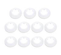 QUARKZMAN 11Pcs Cache-Tuyau Décoratif 1,3 Pouces / 32 mm Cache-Tuyau de Bride en Plastique PP Plaque de Couverture de Plomberie Escutcheon Tuyau d'Évacuation d'Eau Ligne de Bride, Blanc