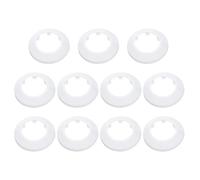 QUARKZMAN 11Pcs Cache-Tuyau Décoratif 1,6 Pouces/40 mm Cache-Tuyau de Bride en Plastique PP Plaques de Couverture de Plomberie Escutcheon Tuyau d'Évacuation d'Eau Ligne de Bride, Blanc