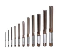 QUARKZMAN 11Pcs Jeu de Alésoirs à Main 3mm 4mm 5mm 6mm 8mm 10mm 12mm 14mm 16mm 18mm 20mm H7 Alésoir en Acier Allié Métrique à Flûtes Droites Outil de Coupe en Acier pour le Métal le Bois