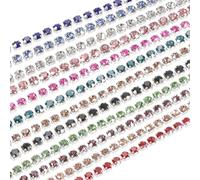 QUARKZMAN 12 Pack 1 Yard 2mm Cristal Strass Diamant Fermer Chaîne Garniture Coupe Griffe Coupe Chaîne Pour Couture, Artisanat, Bijoux DIY Mariage 12 Type Couleur
