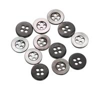 QUARKZMAN 12 Pcs Boutons Naturels En Nacre, Boutons 4 Trous En Nacre 11.5mm Pour Couture DIY Décoration, Coloré Noir