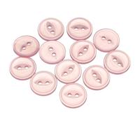 QUARKZMAN 12 Pcs Boutons Ronds à Œil de Poisson, 15mm Diamètre Boutons à Coudre de Couture en Résine à 2 Trous pour Remplacement Vêtements DIY Artisanat Décoration Loisirs Créatifs, Rose