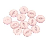 QUARKZMAN 12 Pcs Boutons Ronds à Œil de Poisson, 18mm Diamètre Boutons à Coudre de Couture en Résine à 2 Trous pour Remplacement Vêtements DIY Artisanat Décoration Loisirs Créatifs, Rose