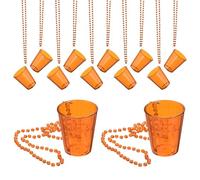 QUARKZMAN 12 Pcs Colliers Avec Verres À Shot, 2 oz Verres À Shot Sur Collier Perlé, Verres En Plastique Avec Chaîne Perlé Rayé Pour Cadeaux De Fête Anniversaire Mariage Accessoires De