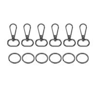 QUARKZMAN 12 Pcs Crochet À Pivot, 0.79" Fermoir À Clip Détachable Pour Sac, Gris
