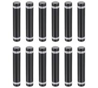 QUARKZMAN 12 Pcs Entretoise en Verre, 1/2" x 2,36" Vis Publicitaires à Double Tête en Acier Inoxydable, Supports Muraux, Matériel pour Support de Panneau en Verre Acrylique, Noir