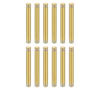 QUARKZMAN 12 Pcs Entretoise en Verre, 1/2" x 4" Vis Publicitaires à Double Tête en Acier Inoxydable, Supports Muraux, Matériel pour Support de Panneau en Verre Acrylique, Doré