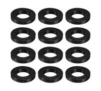 QUARKZMAN 12 Pcs Joint Plat En Caoutchouc Nitrile Solide DN25 1-3/8" OD x 1" ID x 1/4" Épaisseur Grandes Rondelles Joints D'Étanchéité O-Ring, Espaceur Plat En Caoutchouc Industriel, Noir