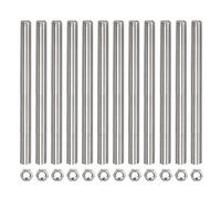 QUARKZMAN 12 Pcs M10 x 200mm Entièrement Fileté Tige avec 12 Pcs Hex Écrous, 1,5 mm Filetage Pas 304 Inox Acier Droite Main Fileté Tiges Barre Goujons