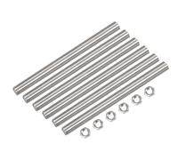 QUARKZMAN 12 Pcs M10 x 250mm Entièrement Fileté Tige avec 12 Pcs Hex Écrous, 1,5 mm Filetage Pas 304 Inox Acier Droite Main Fileté Tiges Barre Goujons
