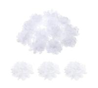 QUARKZMAN 12 Pcs Mousseline Soie Fleurs 3 Pouce Blanc Artificiel Artisanat Fausses Fleurs Bricolage Tissu Fleurs Dirigez-Vous vers Artisanat Vêtements, Remise des diplômes Bandeaux Fleur