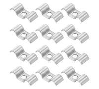 QUARKZMAN 12 Pcs Pinces Double Ligne En Acier Inoxydable 6 mm / 1/4 Pouce Pour Lignes De Carburant Clip Forme M Pour Montage Pour Tuyaux De Frein Tuyaux Cables Installation, Argent