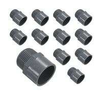 QUARKZMAN 12 Pcs Union PVC Pipe Fitting 1" Male Adapter Thread Connector Pipe Sink Drain Adapters pour Connecting Pipes, Grey