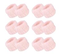 QUARKZMAN 12 pièces Bandes de Poignet Lavage Visage Rose Clair | En microfibre, absorbantes et anti-coulure, pour femmes spa soin de la peau