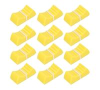 QUARKZMAN 12 Pièces Capuchons De Fader Mixeur 4x0.9mm Jaune Et Blanc | Bouton Poussoir Fader Plat, Bouton Arbre Potentiomètre Curseur Droit, Remplacement, pour Console de Son et Éclairage