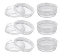QUARKZMAN 12 Pièces Patins pour Meubles Ronds Antidérapants Transparents, 1-7/16" Patins de Chaises en Plastique Protège-Sols pour Moquettes pour Dessus de Table en Verre