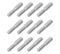 QUARKZMAN 12 Pièces Vis de Réduction à Double Tête, M5 x 15mm à M6 x 15mm Boulons Filetés à Double Extrémité en Acier Inoxydable 304 pour Fixation d'assemblage de Machines de Meubles