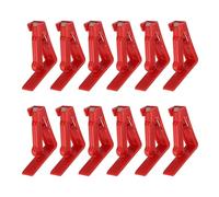 QUARKZMAN 12 Pinces A Nappe en Plastique, 2.17" x 2.17" Pince De Nappe Anti-Vent avec Ressort pour Maison Fete Pique-Nique Mariage Camping Tables De Salle A Manger, Rouge