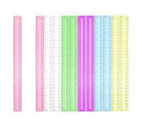 QUARKZMAN 12 Règles En Plastique 12" (30cm) Transparentes Droites Outil De Mesure Pouces Et Centimètres Pour Maison Bureau Salles De essin Technique,