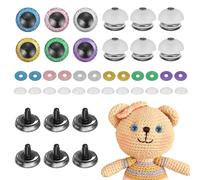 QUARKZMAN 12 Yeux De Securite Pailletes, 35mm Yeux De Poupee 3D en Plastique avec Rondelles Et Sac A Cordon pour Ours en Peluche Fournitures De Fabrication d'animaux en Peluche Artisanat