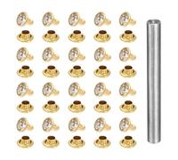QUARKZMAN 120 pièces Rivets 6mm cristal strass à clous rapides Or