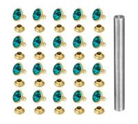 QUARKZMAN 120 pièces Rivets en cristal 8mm Or et Vert foncé