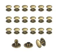 QUARKZMAN 120 Sets De Rivets En Cuir, 8mm Rivets À Double coque, 6mm Hauteur De Goujons Métalliques Tubulaires Pour Réparation Et Décoration De Cuir DIY Vêtements, Sacs, Ceintures, Bronze