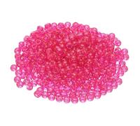 QUARKZMAN 1200 Pcs Perles Rose Pony 6x9mm Acrylique En Vrac Perles Tonneau Plastique Pour Necklace Key Chain Jewelry Making Earring Hair Braiding, Bling Rose Red