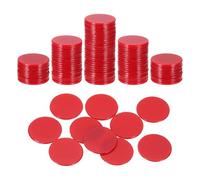 QUARKZMAN 120Pcs 0.7 inch Jetons De Poker, Jetons De Bingo en Plastique Compteurs d'apprentissage Disques De Comptage Marqueurs Jetons De Jeu Opaques, Rouge, Plat