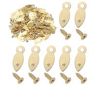 QUARKZMAN 120pcs Attaches De Cadre Photo, 0.83" Boutons Tournants Pour Cadres Accessoires Fixations Coin Clip Avec 120pcs Vis Pour Accrocher Photos Dessins Artisanaux, Forme Graine De Melon Doré