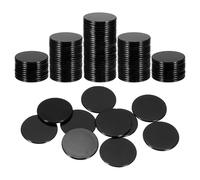 QUARKZMAN 120Pcs Jetons De Poker en Plastique De 1.2 Pouce, Jetons De Bingo Compteurs d'apprentissage Disques De Comptage Marqueurs Jetons De Jeu Opaques, Noir, Plat