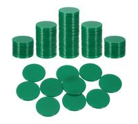 QUARKZMAN 120Pcs Jetons De Poker en Plastique De 1 Pouce, Jetons De Bingo Compteurs d'apprentissage Disques De Comptage Marqueurs Jetons De Jeu Opaques, Vert Foncé, Plats