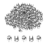 QUARKZMAN 120pcs Rivets Ronds Bombés 2.5mm Cuivre 4 Griffes Rivet Métal Spike Studs Spots Punk Rock pour Leather Craft Clothes Belt Bag Shoes Bracelet Accessories, Silver
