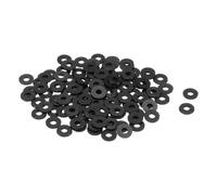 QUARKZMAN 120Pcs Rondelles Plates en Nylon M3 3mm ID 8mm OD 1mm Épaisseur Rondelle Plate Joints Toriques en Plastique pour Étanchéité, Espacement, Bague d'Étanchéité, Noir