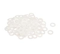 QUARKZMAN 120Pcs Rondelles Plates en Nylon M8 8mm ID 14mm OD 1mm Épaisseur Rondelle Plate Joints Toriques en Plastique pour Étanchéité, Espacement, Bague d'Étanchéité, Blanc