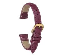 QUARKZMAN 12mm Bracelet De Monture En Cuir De Vache Or Pourpre | De Remplacement Avec Barres De Ressort Pour Hommes Et Femmes, Motif Embossé, Bracelet De Monture En Cuir