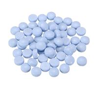 QUARKZMAN 12mm Carreaux De Mosaique En Verre, 200g Morceaux De Verre Ronds Iridescents Recycles En Vrac Pour Vases Pots De Fleurs Decoration D'Aquarium Projet De Jardin Artl DIY, Gris Bleu