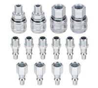 QUARKZMAN 12Pcs 1/4" NPT Kit De Raccordement Et Bouchon D'Air Style A Femelle Mâle Pour D'Air Et Outils Pneumatiques